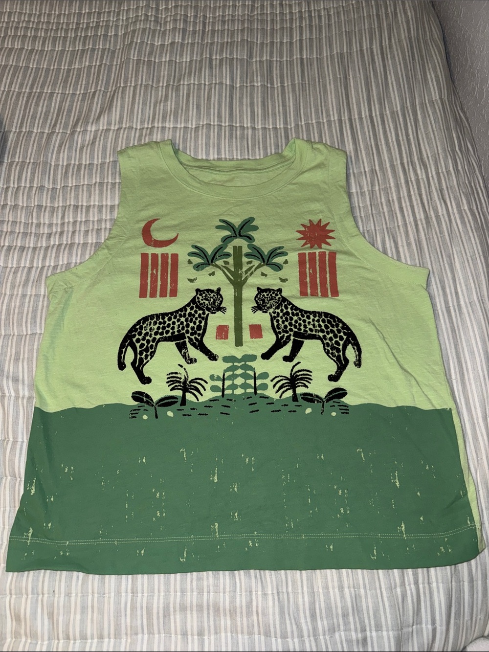 Anthropologie Women’s Green Graphic Tank